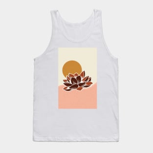 Minimalist Terracota Lotus Flower Tank Top